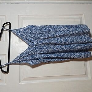 SHEIN M Medium Blue Floral Jumpsuit With Spaghetti Straps